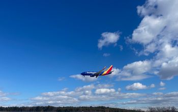 Southwest Airlines plane landing at Baltimore/Washington International Airport