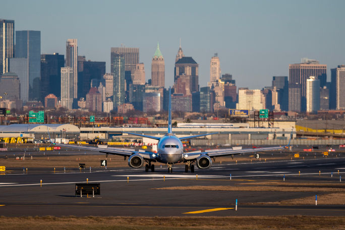 Plane at Newark Airport.