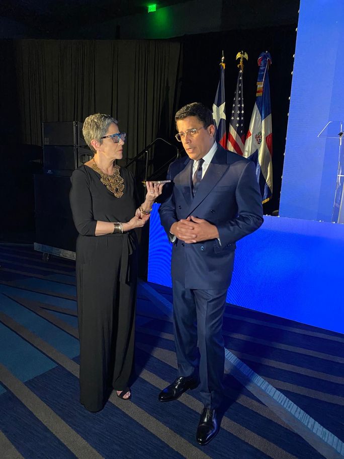 Minister of Tourism for the Dominican Republic, David Collado, is interviewed at the Houston Roadshow. David collado, minister of tourism for dominican republic, DR, people