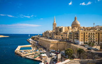 Aerial view of Valletta, Malta