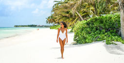 Lady on the beach in Punta Cana, Dominican Republic