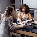 Travel advisor with client