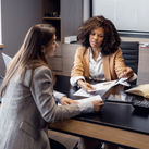 Travel advisor with client