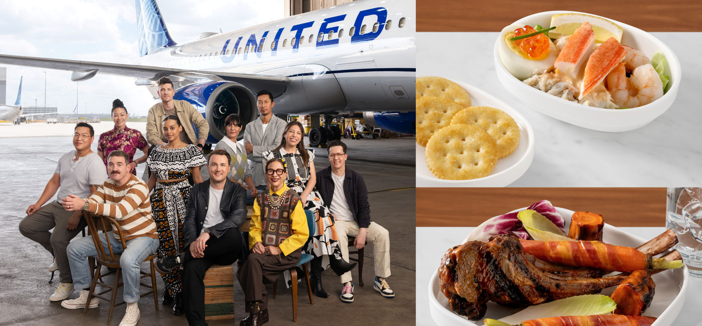 Image: Chefs and dishes from United Airlines Chef's Table Fall 2026 (Photo Credit: Courtesy United Airlines)