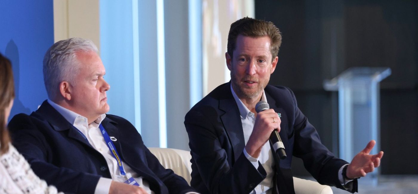 Image: WestJet CEO Alexis von Hoensbroech speaking at IATA Aviation Day Canada (Photo Credit: WestJet)