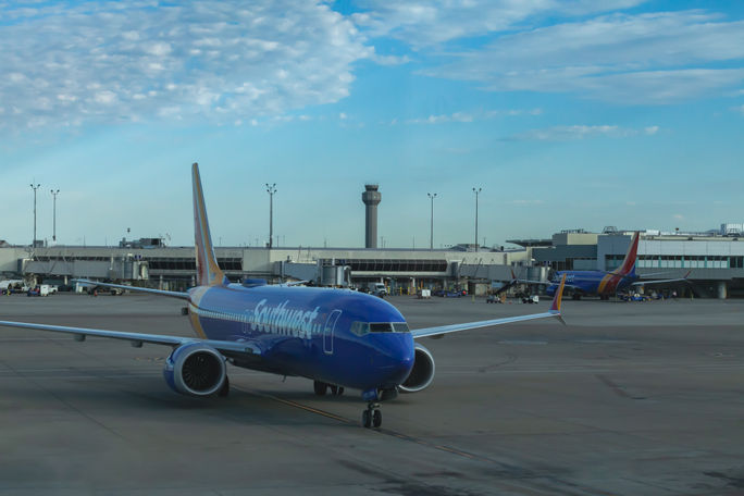 Southwest Airlines plane at Oakland International Airport