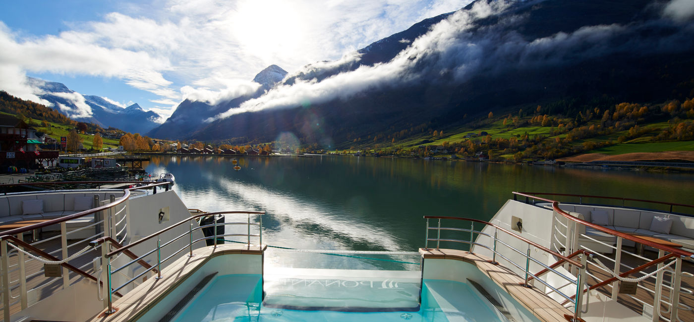 Image: The view from Ponant's ship Le Champlain (Photo Credit: Ponant/Mike Louagie)