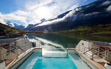 The view from Ponant's ship Le Champlain
