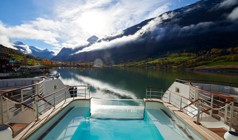The view from Ponant's ship Le Champlain