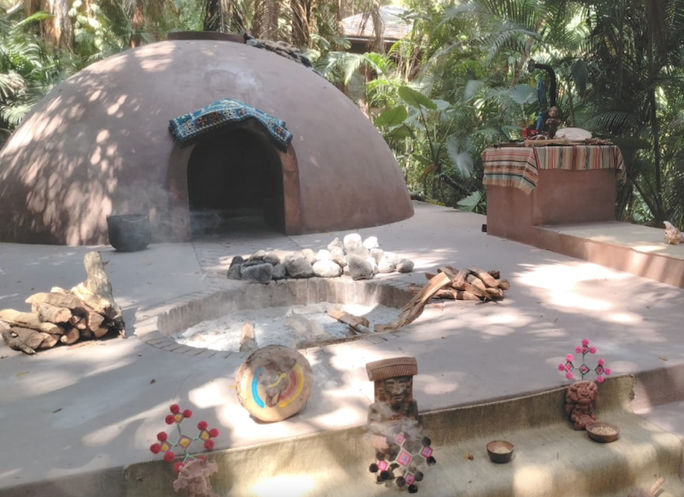 At One&Only Mandarina, shamans conduct pre-Columbian seat lodge ceremonies at the Temazcal.