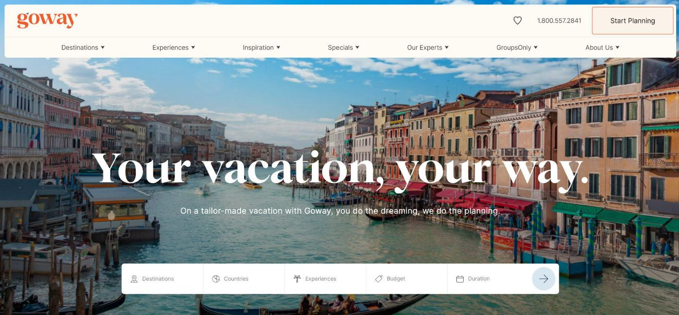 Image: Goway's new website offers a new brand logo and other important traveler resources. (Photo Credit: Goway)