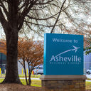 Welcome sign at Asheville Regional Airport in North Carolina
