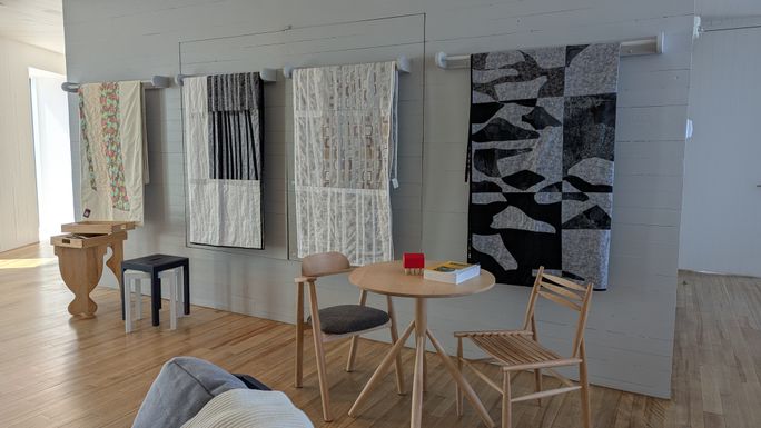 Locally woven quilts can be found on every bed in the inn
