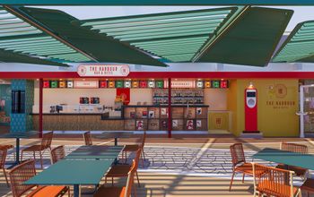 A rendering of The Harbour Bar & Bites aboard MSC World Asia