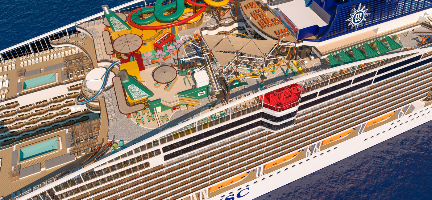 Image: A rendering of The Harbour aboard MSC World Asia (Photo Credit: MSC Cruises)