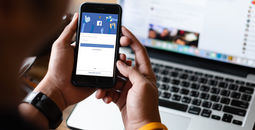 Facebook on mobile and laptop