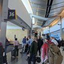 Airport crowd, travel, travelers, traveling