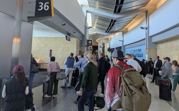 Airport crowd, travel, travelers, traveling