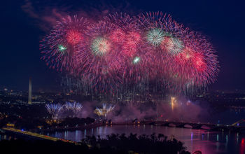 Fireworks over the National Mall in Washington, DC