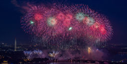 Fireworks over the National Mall in Washington, DC