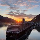 Holland America Line's Eurodam at sunset in Juneau, Alaska