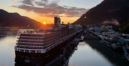 Holland America Line's Eurodam at sunset in Juneau, Alaska