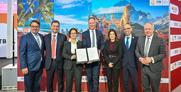 Officials gather for the ITB Americas announcement at ITB Berlin 2025