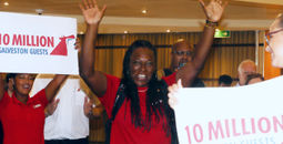 Marsha Taulton became the 10 millionth Carnival passenger to embark from Galveston