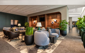 Seating area in Amsterdam Centurion Lounge