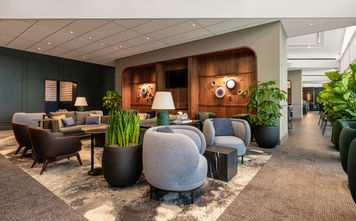 Seating area in Amsterdam Centurion Lounge