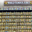 Beef jerky selection at Buc-ee's travel center in Texas
