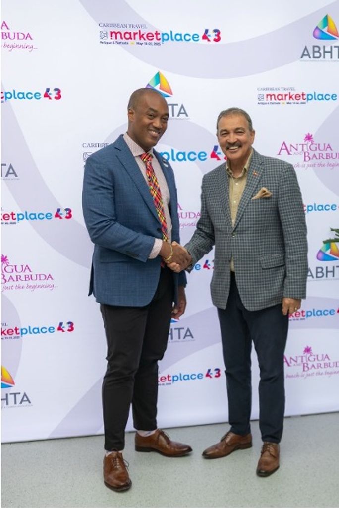 CHTA president Sanovnik Destang & Antigua and Barbuda’s Minister of Tourism Hon. Charles 'Max' Fernandez