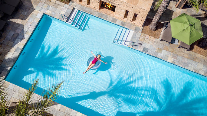 Woman in pool. Woman in pool.