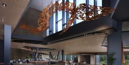 A rendering of the lobby at The Cormorant at 55 South