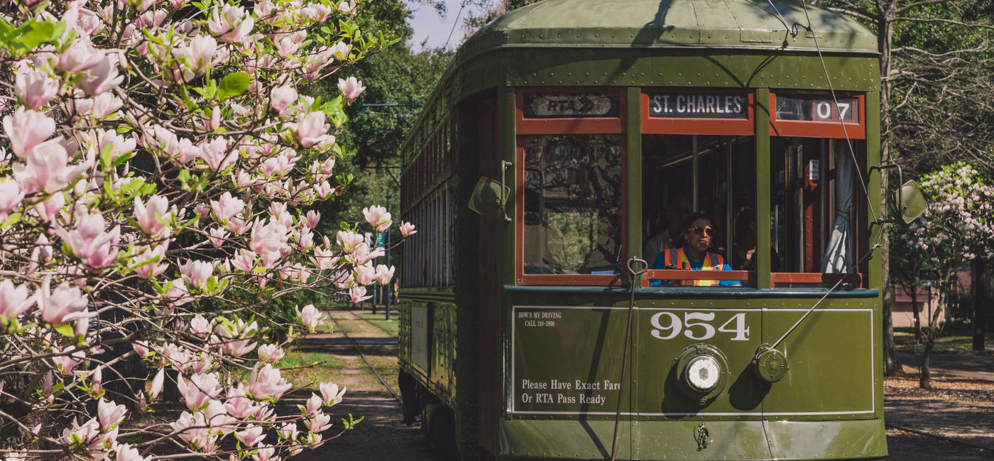 Image: St. Charles Streetcar by Paul Broussard for New Orleans & Company (photo courtesy of New Orleans & Company)