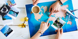 Travel advisor helping plan a trip