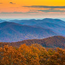 Autumn sunset in the Blue Ridge Mountains of northern Georgia