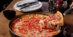 Deep-dish pizza from Lou Malnati’s Pizzeria in Chicago