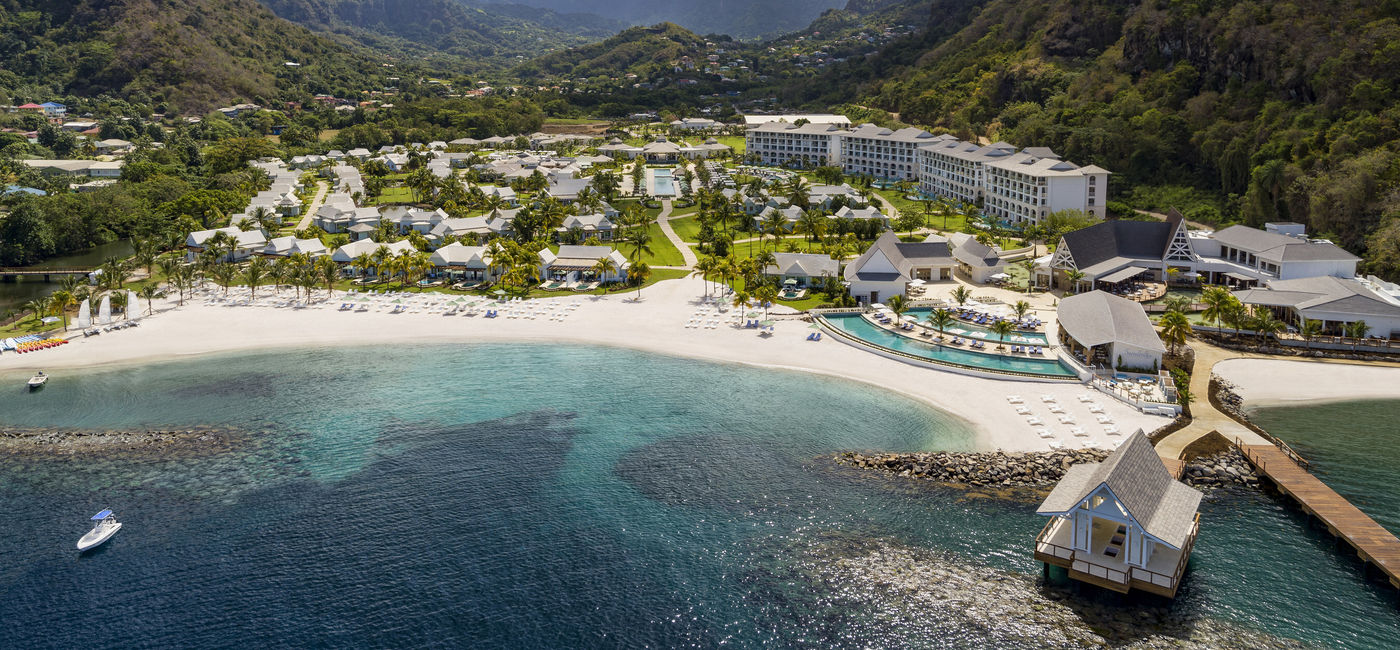 Image: Aerial view over Sandals Saint Vincent and the Grenadines. (Photo Credit: Sandals Resorts)