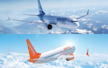 Sunwing and WestJet aircraft