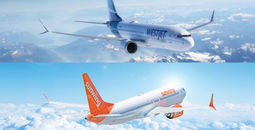 Sunwing and WestJet aircraft