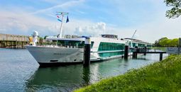 The Amadeus Riva docked in Veere, Netherlands.