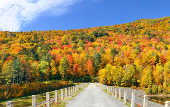 Autumn countryside in Stowe, Vermont.