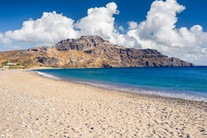 Plakias beach at Crete island, Greece, nude beach,