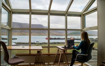 Woman working remotely