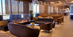 American Airlines Flagship Lounge PHL fireplace