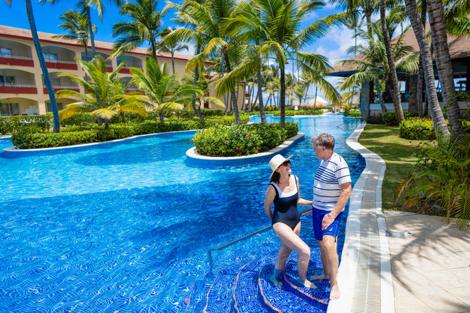 Grandparents enjoying the Family Section pool.