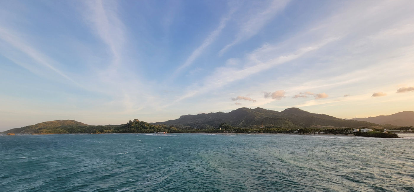 Image: The view of Amber Cove, Dominican Republic from a cruise ship. (Photo Credit: Lacey Pfalz)