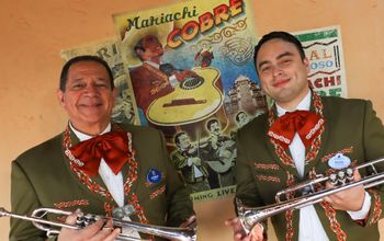 Esteban Carrillo, co-founder of EPCOT World Showcase Mariachi Cobre group with fellow guest member Reme Aguire Garcia