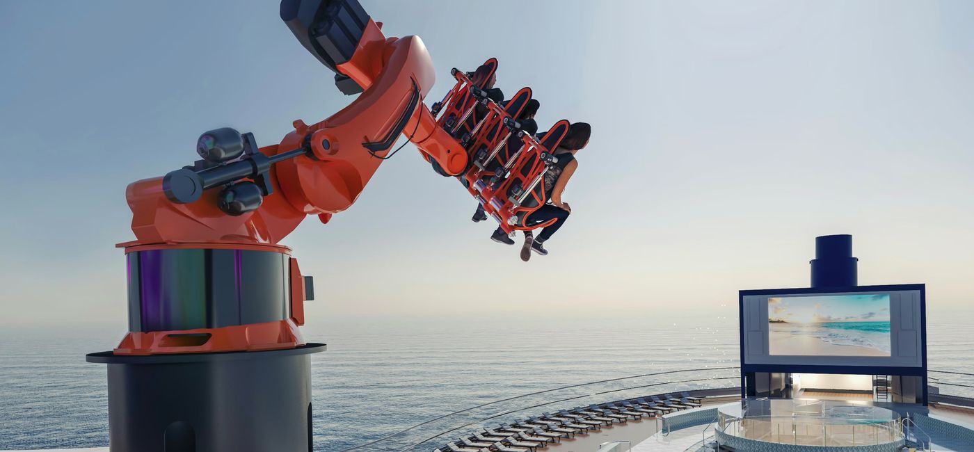 Image: The ROBOTRON ride on MSC Cruises' MSC Seascape. (photo via MSC Cruises Media)